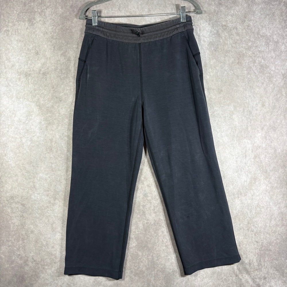 Lululemon Pants Womens 6 Black Softstreme High Rise Straight Leg Crop Active Gym